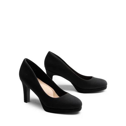 Women Slip On Pump Shoes Round Toe Low Heel Wedding Dress Platform Pump Shoes - Foto 7 di 17