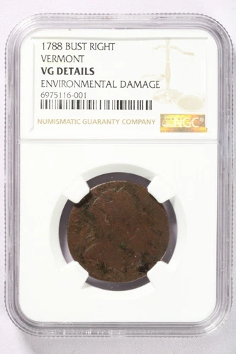 1788 Bust Right Vermont - NGC VG Details