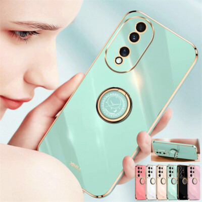 Case For Honor 90 70 X9b X8b X7a X8a Magic5 Pro Plating Ring Holder Phone Cover
