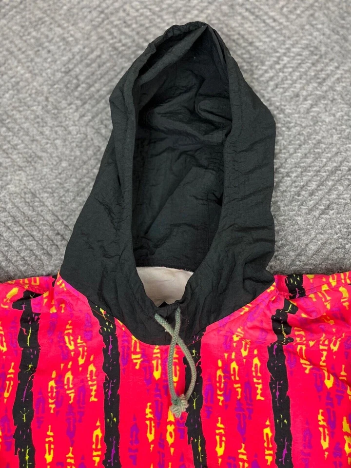 Chaqueta cortavientos Shell Shock vintage para mujer talla mediana cremallera completa rosa negra Foto 3 de 4