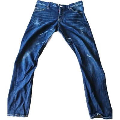  DSQUARED2 Men's Denim Cowboy Jeans Sz 50 EUR | 35x30 US Distressed Blue RaRe