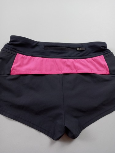 Athleta Girl Shorts Size Medium 8-10 Pink and Black Zipper back Pocket - Picture 5 of 8