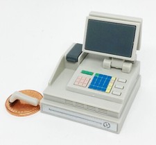 Dolls House Non Working White Cash Till With Scanner 1:12 Scale Shop Pub tumdee
