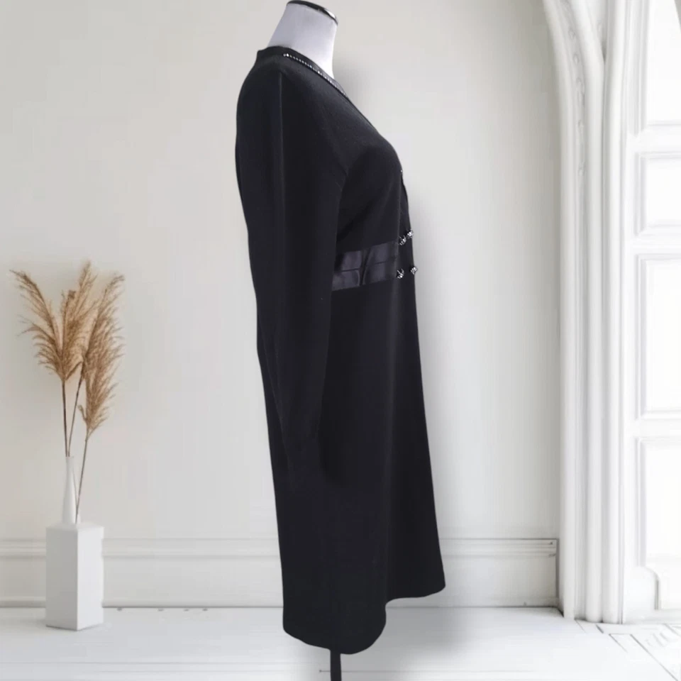 Vestido Blazer Tejido Adolfo Saks Santana Vintage Años 90 Talla M Estrás Botones Foto 2 de 4