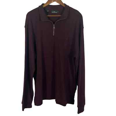 RODD & GUNN ALTON 1/4 ZIP PULLOVER SWEATER LONG SLEEVE RIBBED HEM MAROON XXL