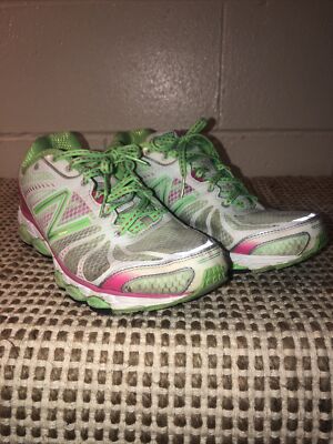 New Balance 880 V3 White/Pink/Neon Green (W880Pg3) Womens Running Shoes Sz 9 B