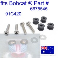 for Bobcat Roof Cab Top Glass Rubber Grommets 6675545 316 Stainless Screw 91G420
