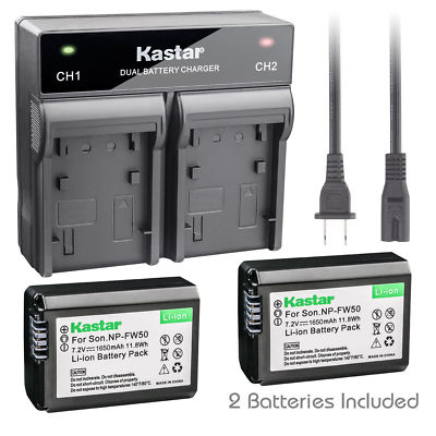 NP-FW50 Battery or Dual Charger for Sony SLT-A33 SLT-A35 SLT-A37 SLT-A55, NEX-3 
