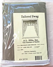 Ellis Stacey Lined 3" Rod Pocket Solid Color Window Swag Set 126"x63" Grey