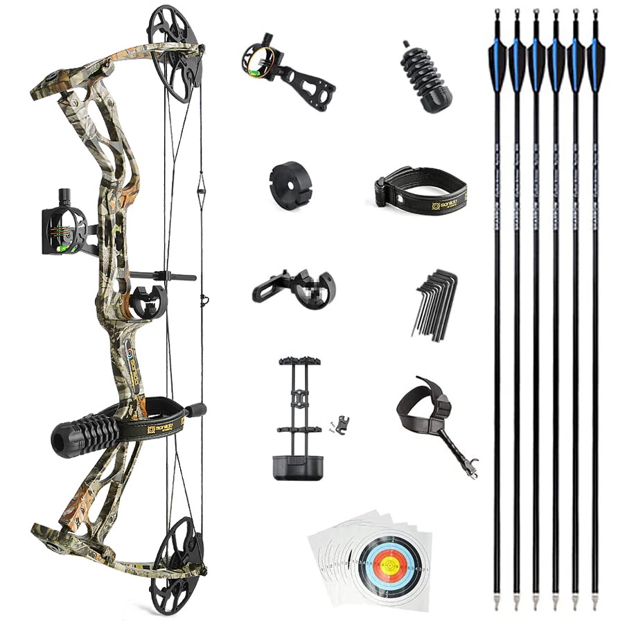 Compound Bow Arrows Kit 0-60lbs Adjustable Adults Youth Archery Shooting  Hunting