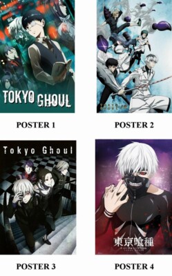 TOKYO GHOUL - ANIME - 4 PHOTO POSTERS - HIGH GLOSS - PHOTO QUALITY
