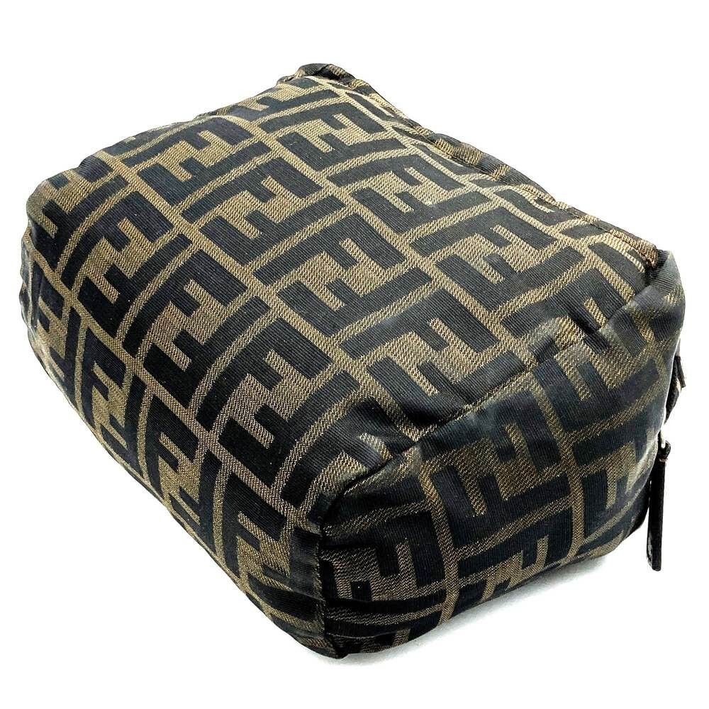 FENDI Mini Tote Bag in Brown Zuccha Nylon Canvas with Pouch