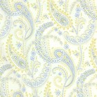 Ralph Lauren Full Flat Sheet and Pillowcase Cotton Blue White Yellow Paisley