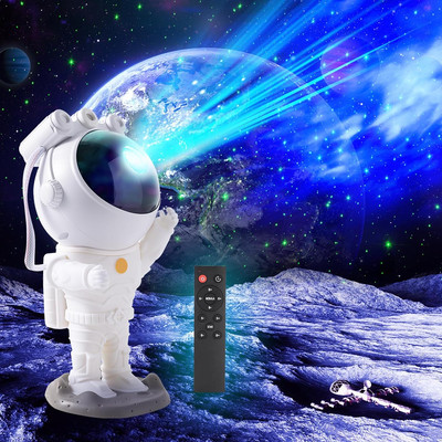 Astronaut Space Warrior Starry Night Light Projector with Nebula,Timer 