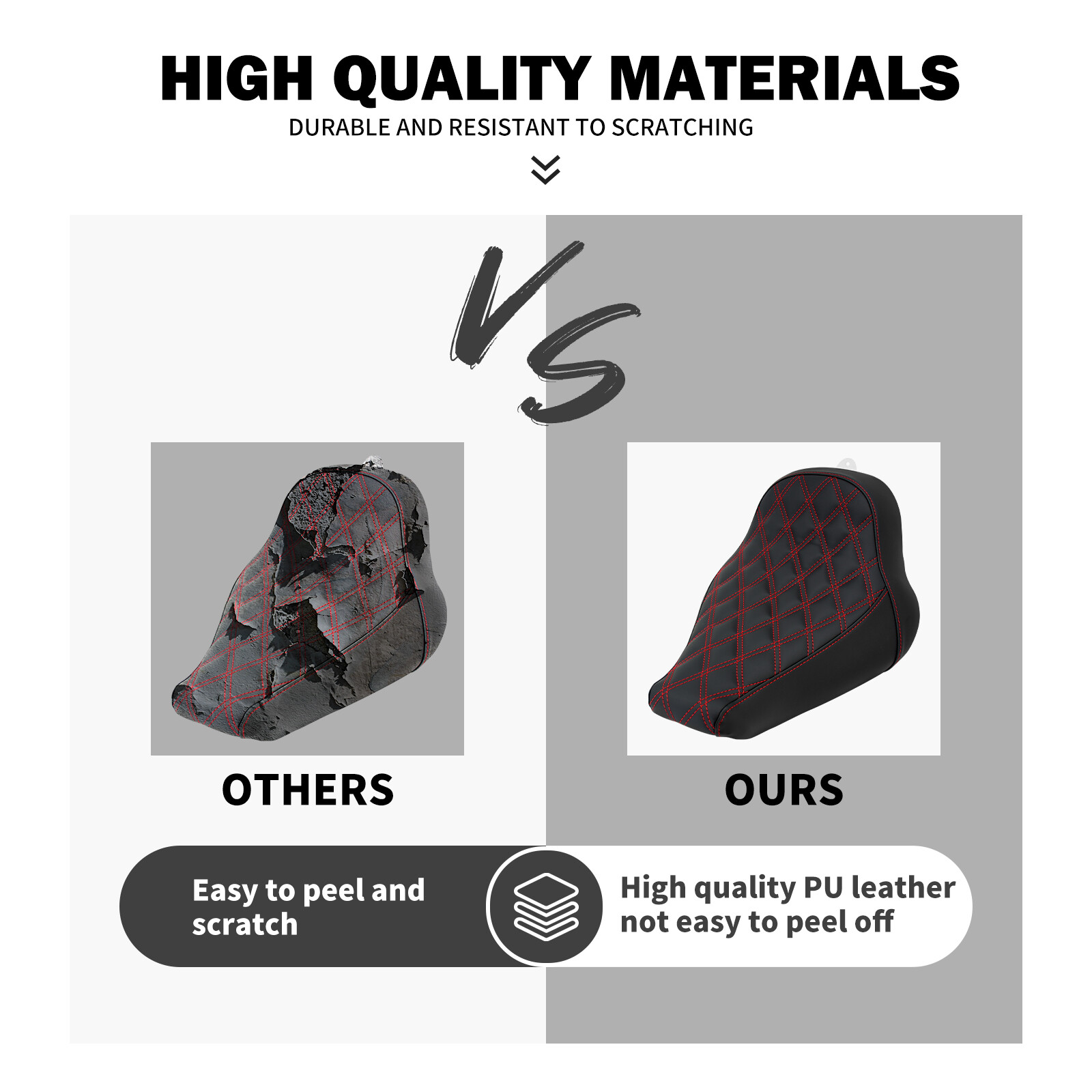 Red Line Solo Driver Rider Seat + Rear Short Fender w/ Turn Signal LED Light Kit