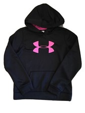 Under Armour Cold Gear Black Pink Accent Girls Boy Hooded LS Youth YLG/JG/G