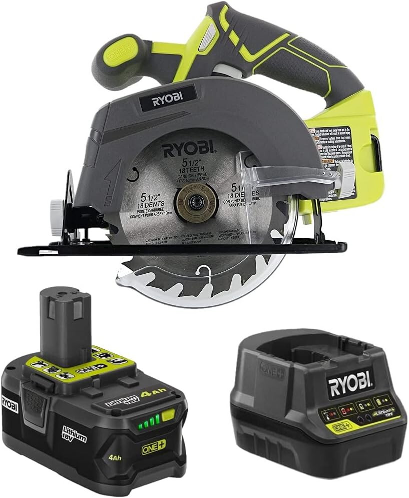 RYOBI 18-Volt Cordless 5 12inch Circular Saw Kit with a 4Ah 