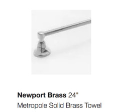 Newport Brass 24-02/034 Metropole 24" Solid Brass Towel Bar In AGED BRASS READ 