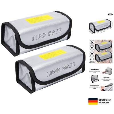 Feuerfeste Lipo Akku Schutztasche für Lithium-Polymer-Batterien, 2 Stück, Sic...