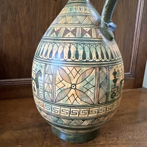 12"Handmade Painted Museum Replica Greek Pottery Geometrical period 1100 BC jug - Picture 12 of 18