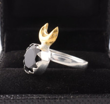 925 Sterling Silver Jewelry Natural Black Onyx Gemstone Unisex Ring All Size EA