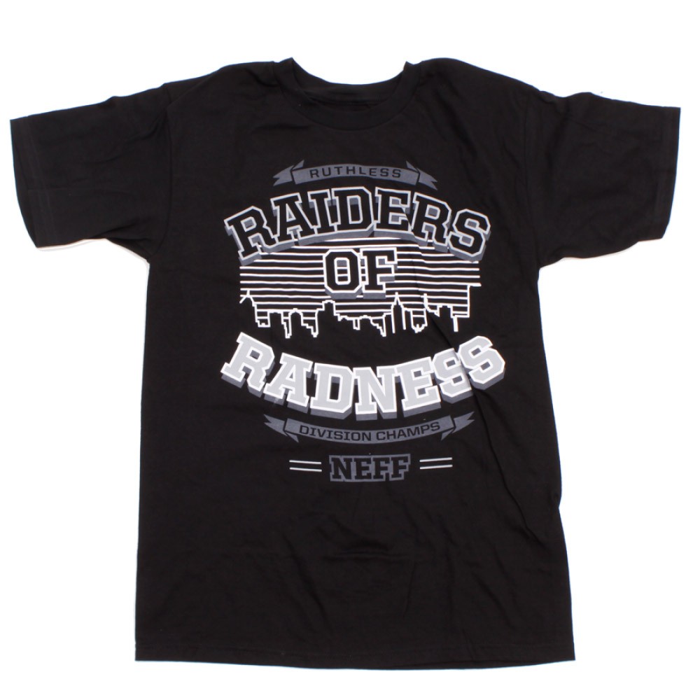 Хлопковая футболка Neff Raiders of Radness с коротким рукавом, мужская маленькая, Черная