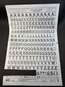 Rub On Transfer Letters Missing Some Symbols. 60pt Font Algerian.