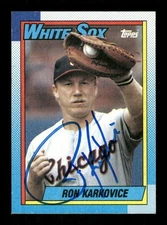 1990 Topps Baseball 717 Ronk Karkovice signed auto autograph  BXCP47