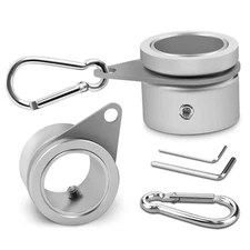 Aluminum Flagpole Rings 360° Rotating Mounting Clips for 0.75-1.02" Diameter