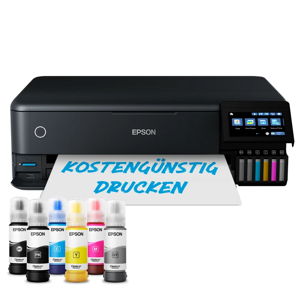 Epson Drucker EcoTank ET-8550 3-in-1 Multifunktionsgerät, Scan, Kopierer WLAN