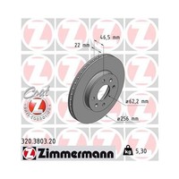 2X Zimmermann Bremsscheibe Vorderachse Ø 256Mm FüR Kia Hyundai 320.3803.20