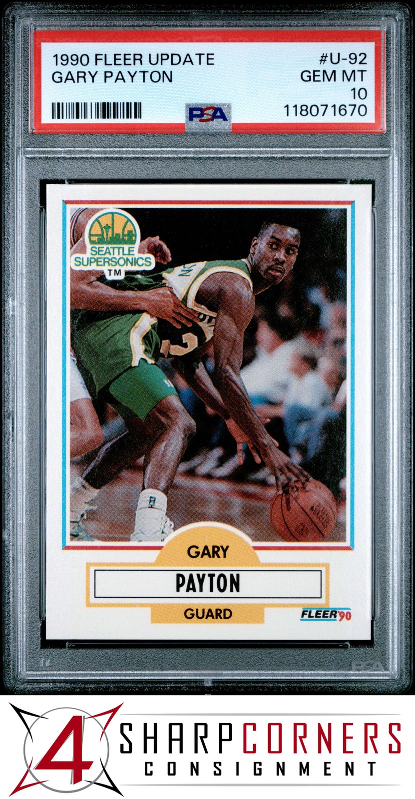 1990 FLEER UPDATE #U-92 GARY PAYTON RC HOF PSA 10