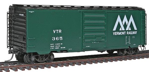 Vagón de carga Kadee 5303 HO Vermont Railway PS-1 40' con puerta de 8' #365 nuevo en caja | Condition: New