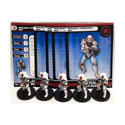 WotC Star Wars Minis Champions o/t Force Republic Commando Sev (C) x5 NM
