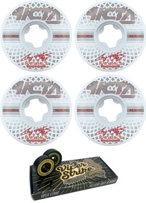 Ricta Wheels Reflective Naturals Slim Skateboard Wheels - 53mm 101a + bearings