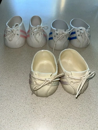 Vintage Cabbage Patch Kids Doll Stripe Tennis Shoes Sneakers Taiwan