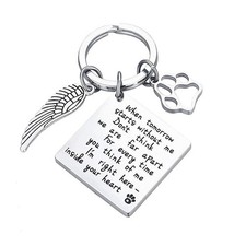 YangQian Memorial Dog Keychain Sorry for Your Loss Pet Loss Sympathy Gift Whe...