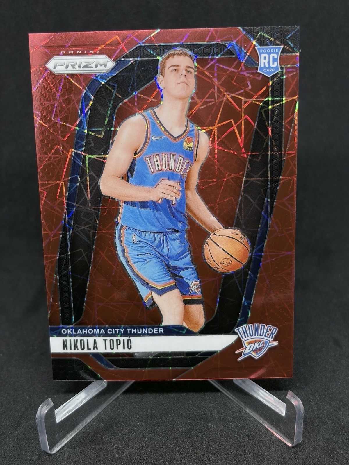 Nikola Topic 2024-25 Panini Prizm RC #230 Red Lazer 32/35 Thunder Rookie