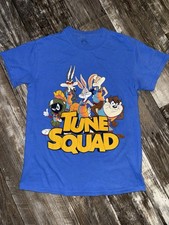Space Jam Unisex T Shirt Youth Small Blue Tune Squad Short Sleeve Graphic Tee