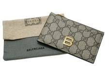 GUCCI x BALENCIAGA Card Case Coin Case The Hacker Project GG Supreme Zip Beige