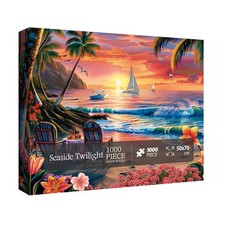 1000 Piece Adult Ocean Scenery Jigsaw Puzzle Seaside Twilight Color Summer
