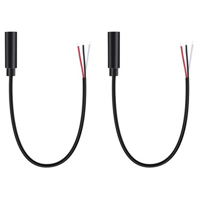 Fancasee 2-Pack 3.5mm 1/8'' Female Jack to Speaker Wire 3.5MM 3 Pole, Black 