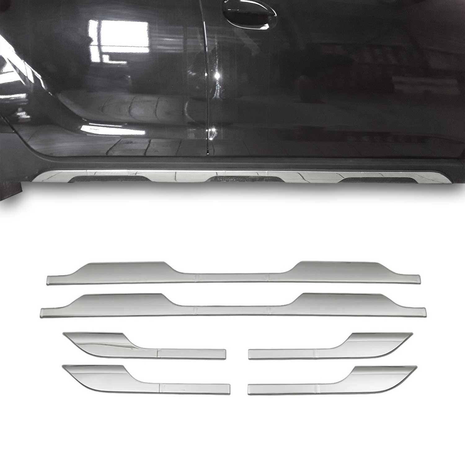 Moulure de porte Dacia Duster 2018-2024 en inox brossé finition premium 6Pcs