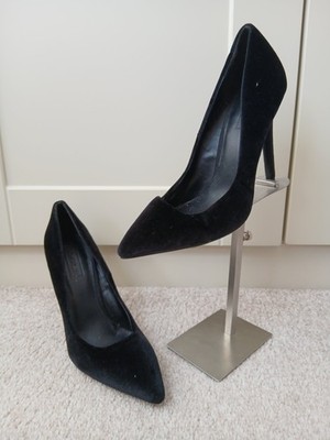Women's Topshop Heels Court Shoes Size UK 5 EU 38 Black Velvet Stiletto