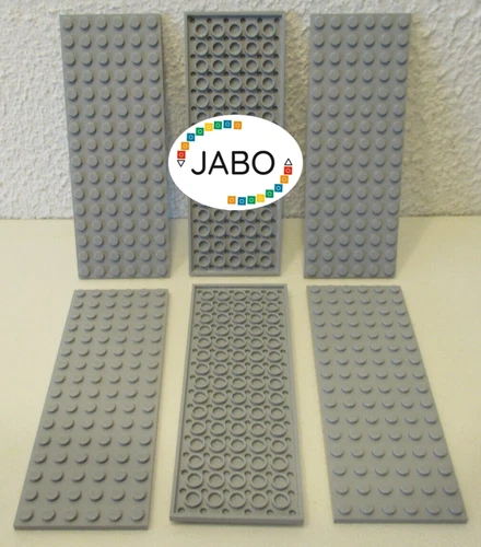 (D3) 6 x Lego Plate 6x16 Light Grey Star Wars Train 3027