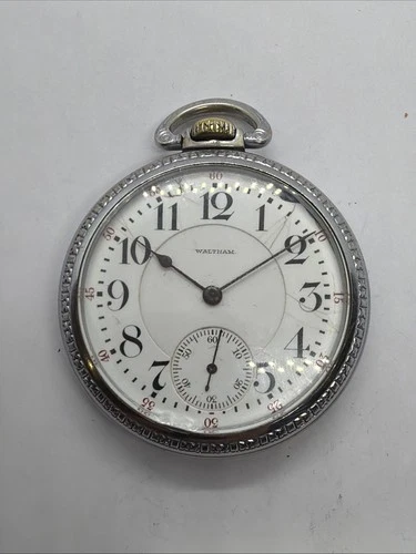 Waltham 16s Vanguard 23 Jewel Adj 1910 Antique Railroad Pocket Watch Runs Strong