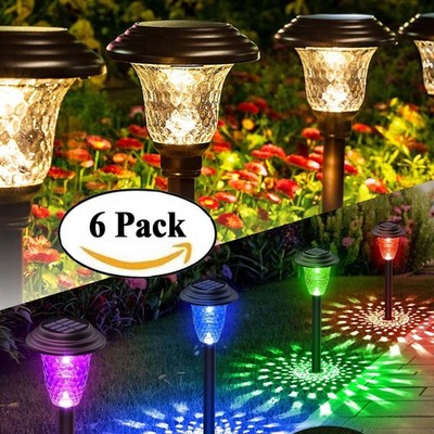 6 Pack Solar Garden Lights Outdoor Landscape LED Light Pathway Yard Waterproof