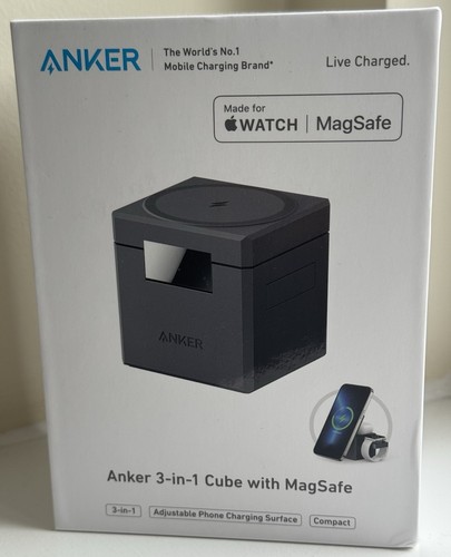 Anker 3-in-1 Cube MagSafe Fast Charging Wireless Charger for iPhone/Apple Watch