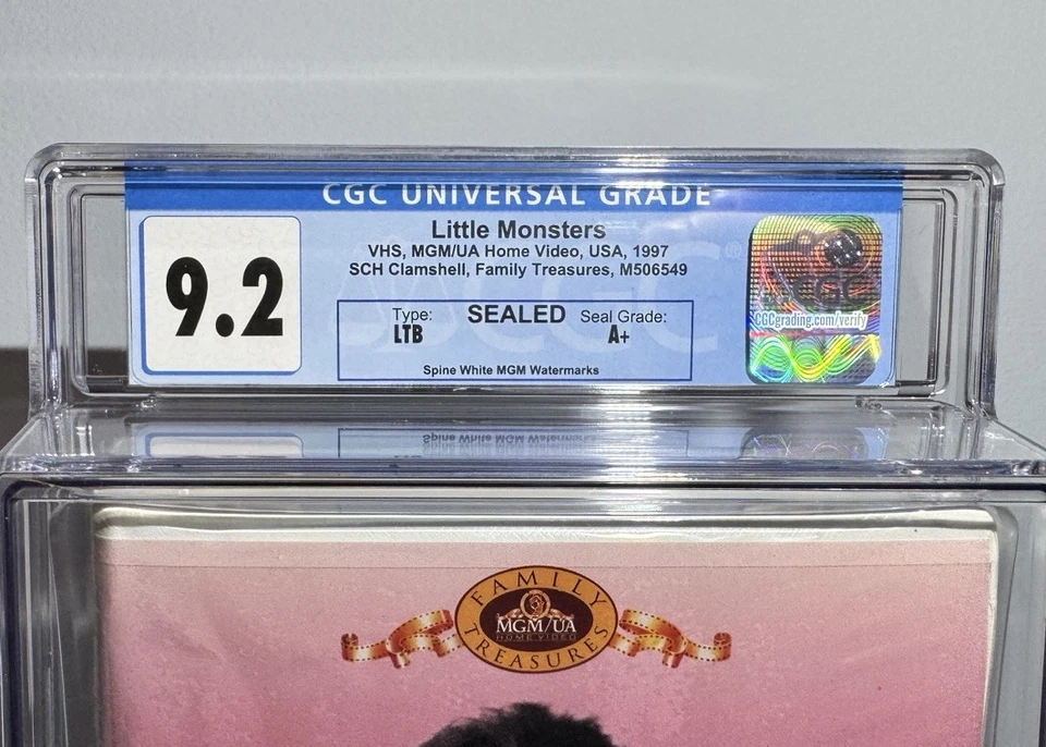 CGC 9.2 A+ Little Monsters VHS Movie Clam Shell Case Sealed Graded Howie Mandel - Image 3 of 4