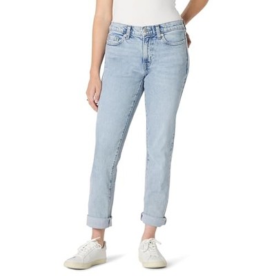 Amazon Essentials Women Low Stretch Boyfriend Crop Jean Size 8 Iced Blue Light